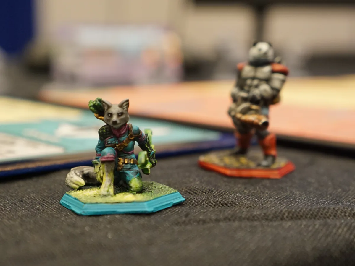 Painted miniatures from a kids' birthday paint party